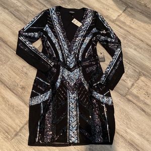 Brand is express, it is a brand new dress never worn and the tags are still on